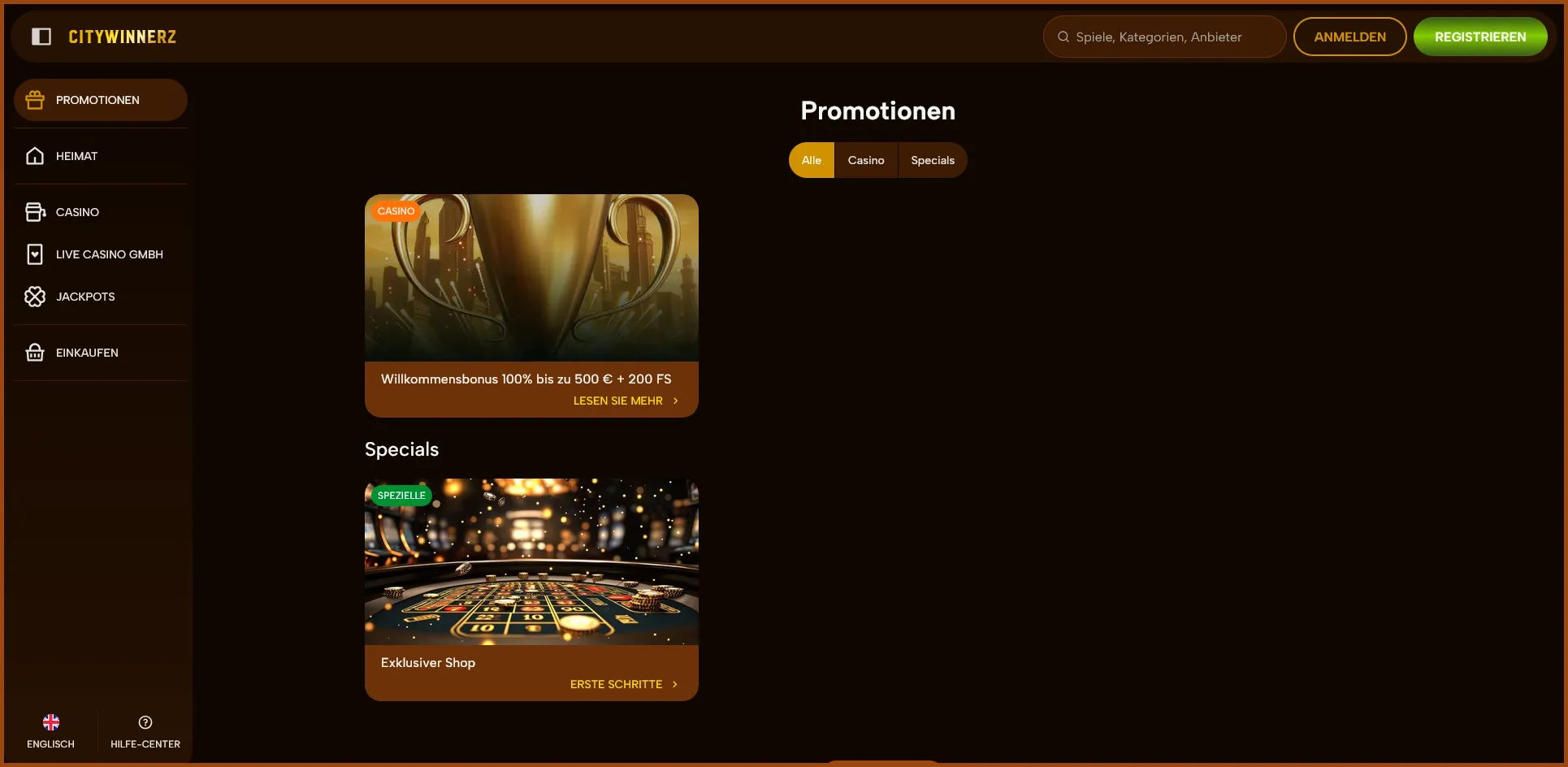 Regelmäßige Aktionen und wöchentliche Boni bei CityWinnerz Casino