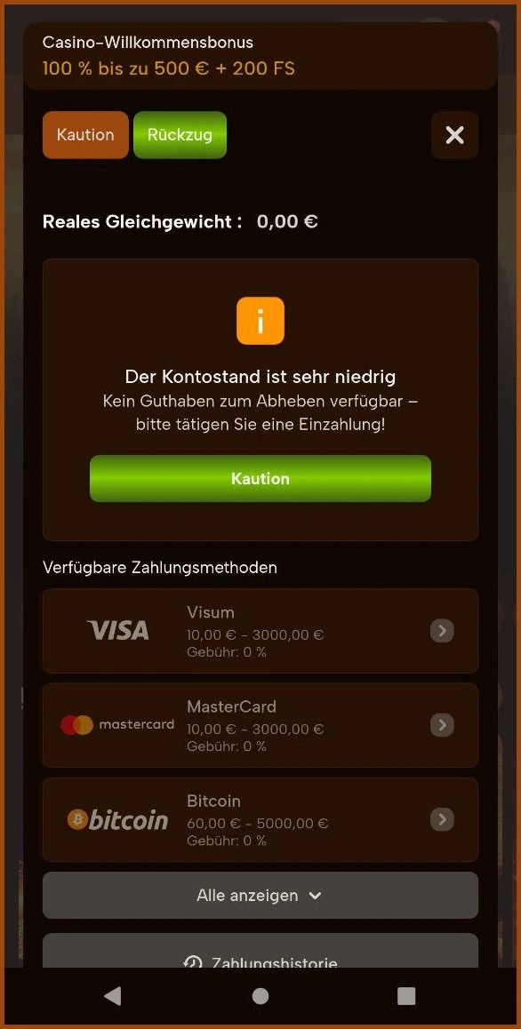 Auszahlungsmethoden bei CityWinnerz Casino